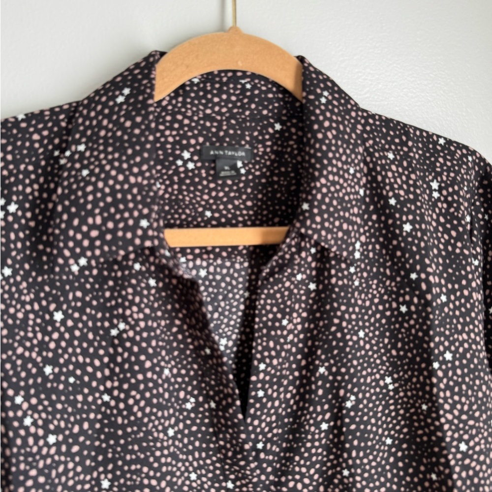 Black Patterned button down - Picture 2 of 4